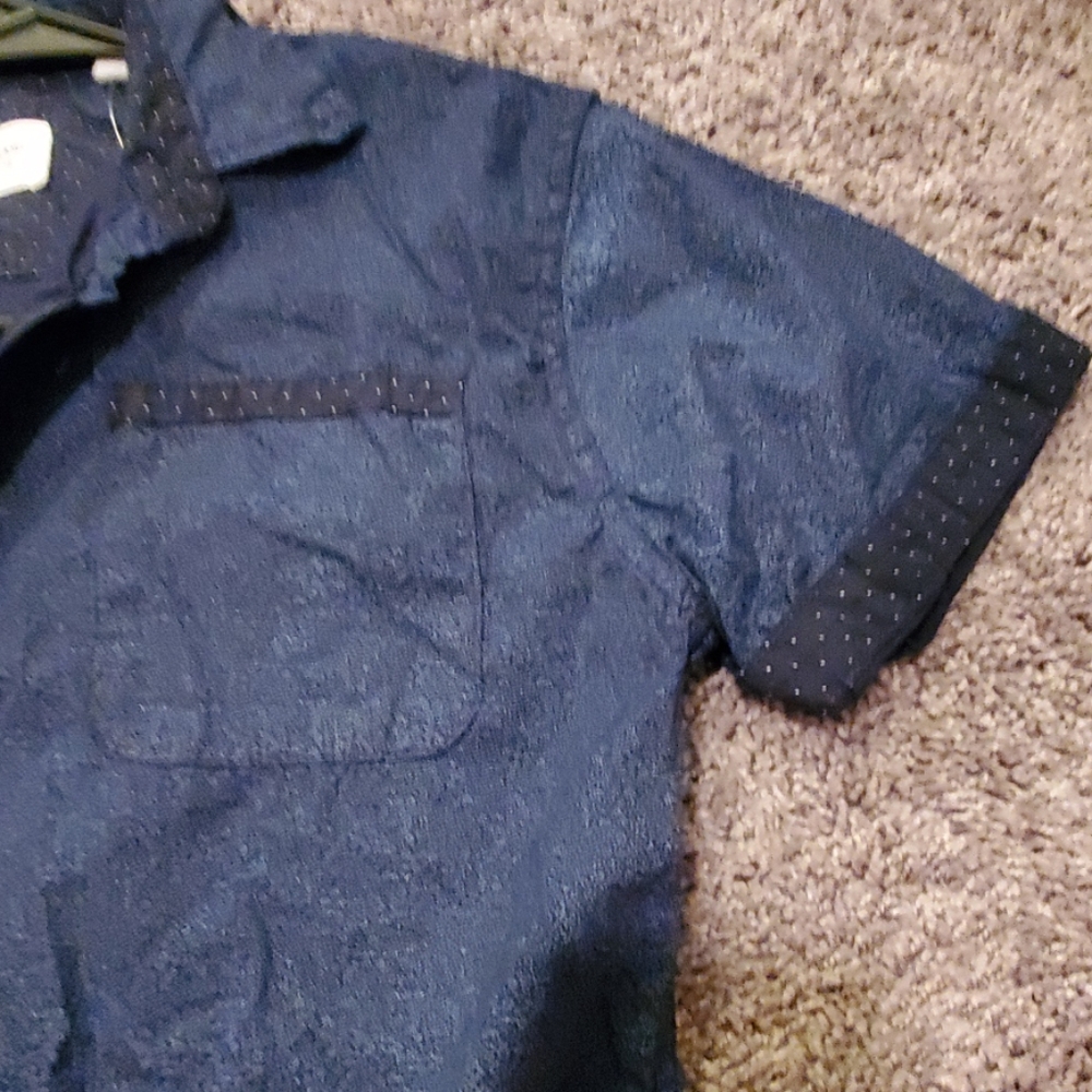 Boys navy button down - Picture 3 of 4